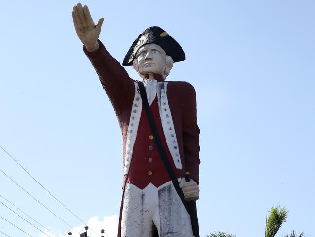 The Captain Cook statue in Queensland that was removed earlier this year. Picture: ANNA ROGERS