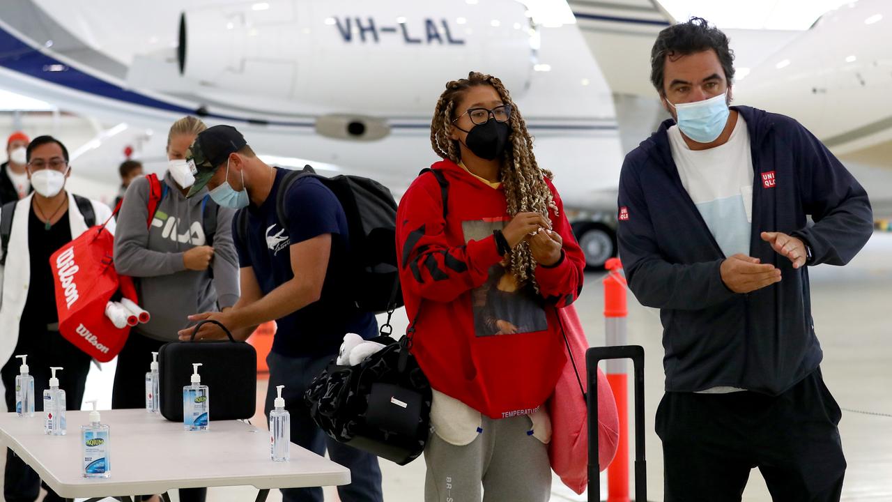 Dual Australian Open champion Naomi Osaka headlined the tennis star arrivals in Melbourne on Tuesday. Picture: Getty Images