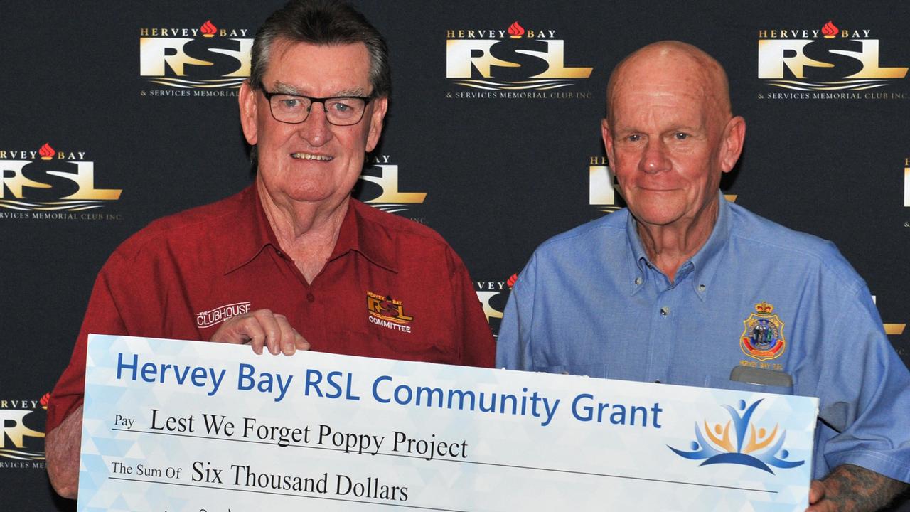 Poppy Project, who received $6,000 at the Hervey Bay RSL Community Grants presentation on Thursday, April 30.