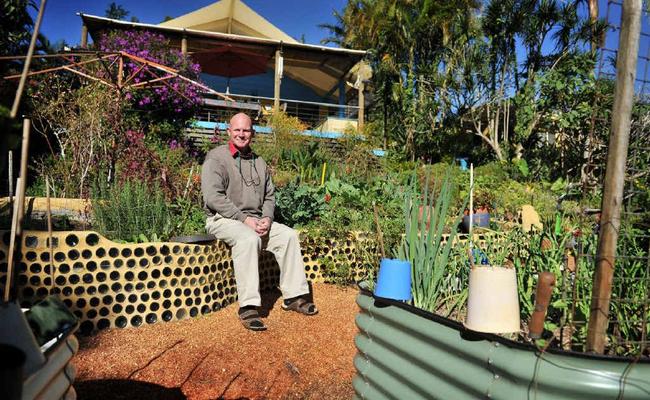 NATURALLY GOOD: Richard Swinton of Clunes, made his existing house and land sustainable. Picture: Mireille Merlet-Shaw