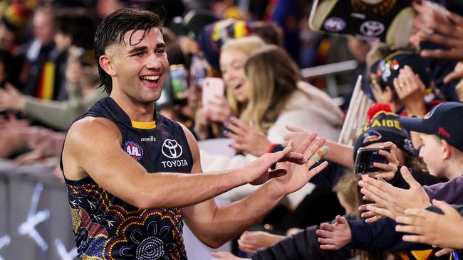 Crows coach Matthew Nicks had high praise for the young star after the game. (Photo by James Elsby/AFL Photos via Getty Images)