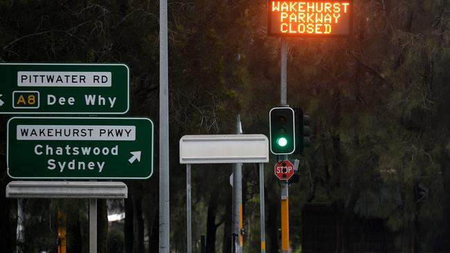 Wakehurst Parkway closed in December, 2020, due to flooding. Picture: Jeremy Piper