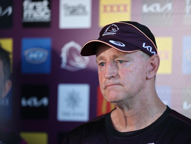 Brisbane Broncos first day of training for 2024. Coach Michael Maguire. Picture: Nigel Hallett