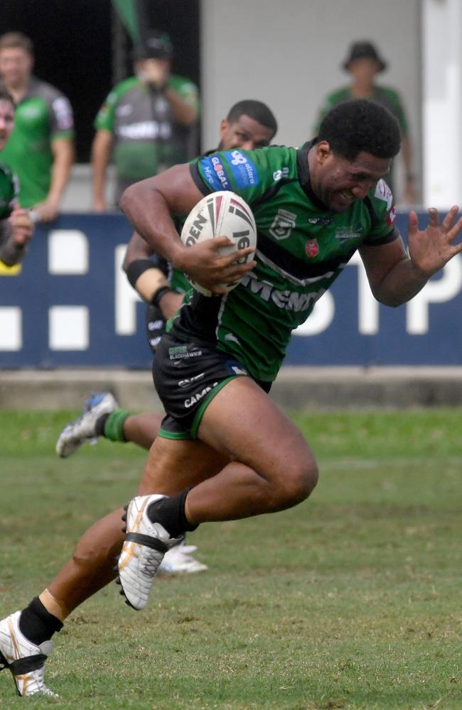 Hostplus Cup game between the Townsville Blackhawks and the Northern Pride at Jack Manski Oval. Blackhawks Kalifa Faifai-Loa. Picture: Evan Morgan