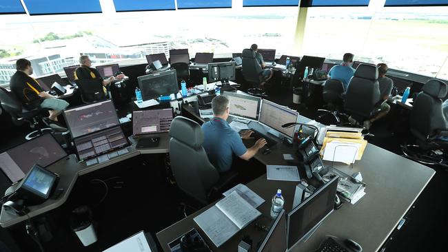 Air traffic controllers at an Australian airport. Picture: Lyndon Mechielsen