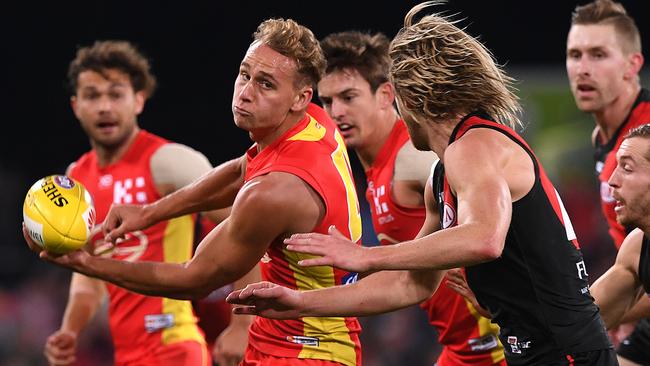 Will Brodie is being chased for his inside work in the midfield. Picture: AAP Image/Dave Hunt