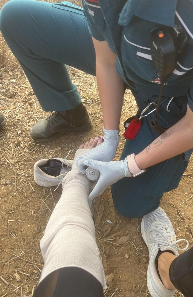 Lisa Bathe was bitten by a snake on the Mount Louisa Bush Walking Track. Pictures: Supplied