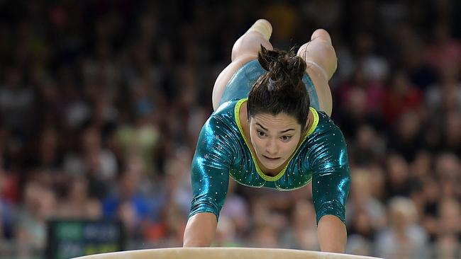 Australia’s Georgia Godwin in action during the artistic gymnastics fina. Photo: AAP