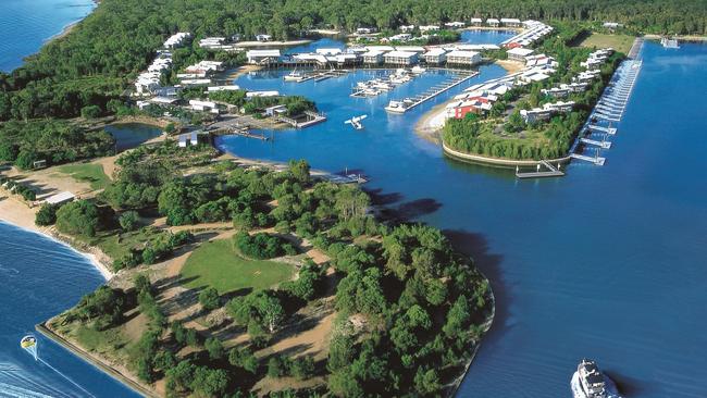 Aerial view of Couran Cove Island Resort