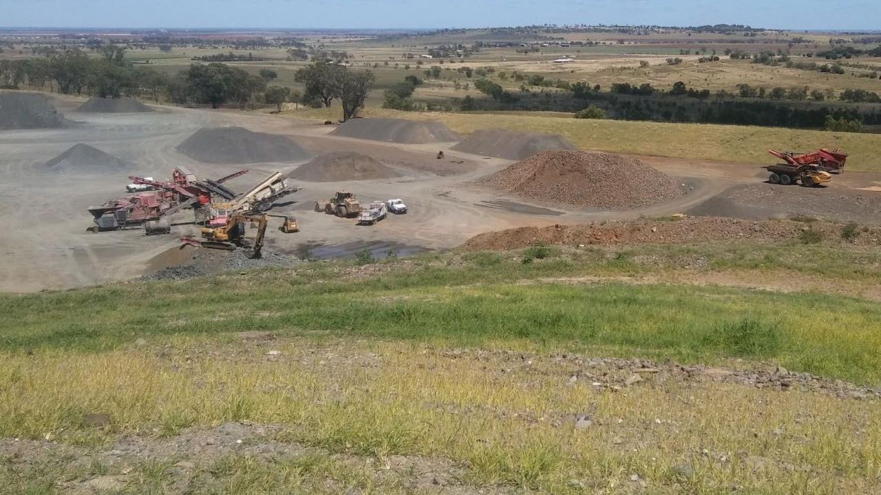 Brookview Quarry at Scrubby Mountain, southwest of Toowoomba.