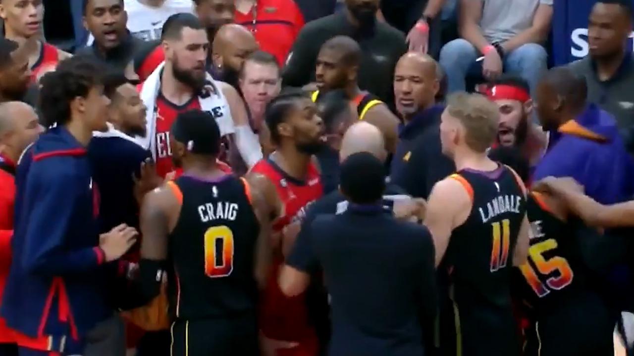 The tempers flared at the end of the match. Photo: Fox Sports