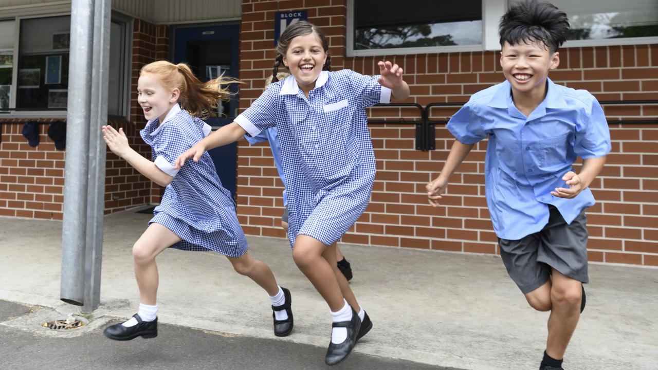 Excited children in the playground.