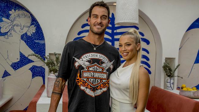 Tammy Hembrow with her former partner Matt Poole at Maman. Picture: Jerad Williams