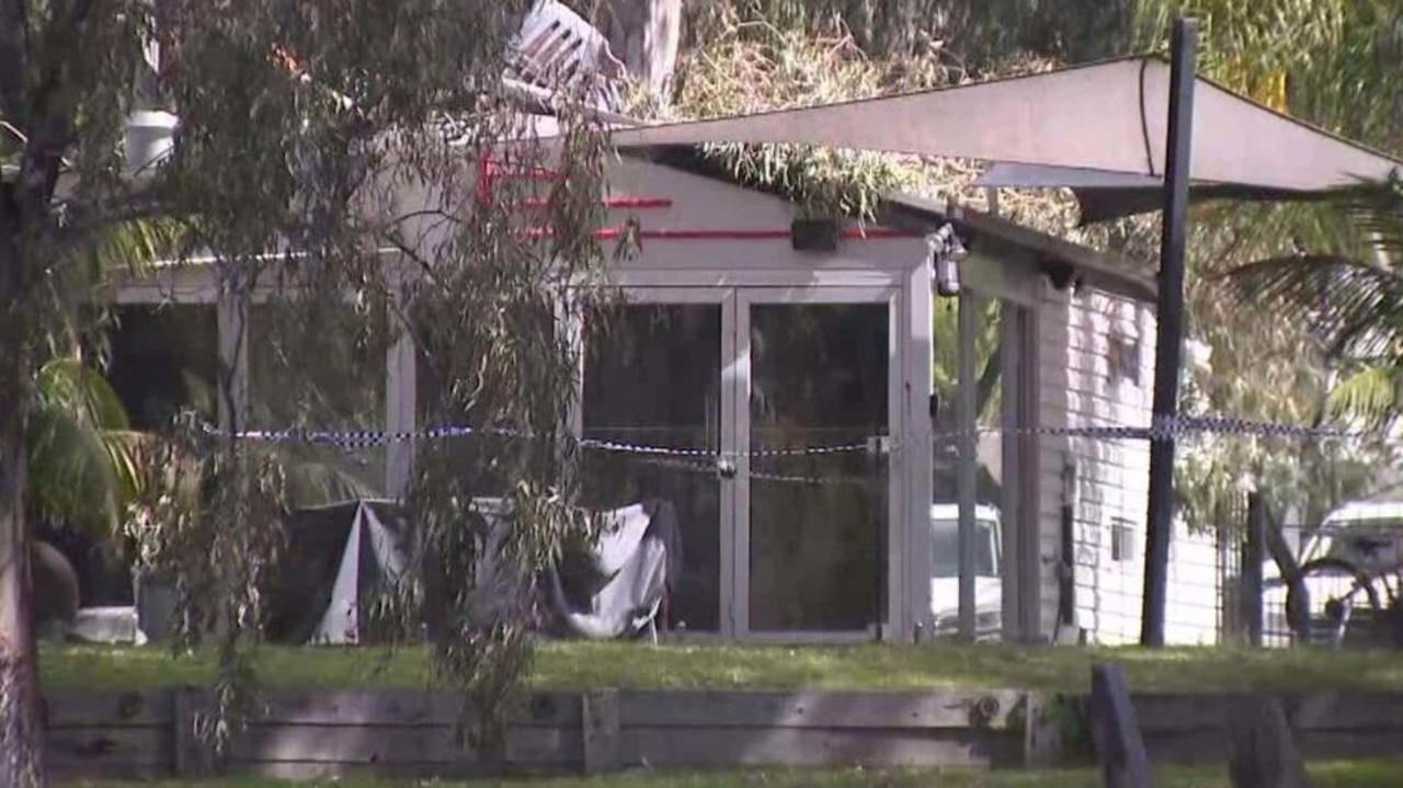 An Inverleigh woman died when a tree fell on cabin in Moama on the NSW-Victoria border. Picture: 9News