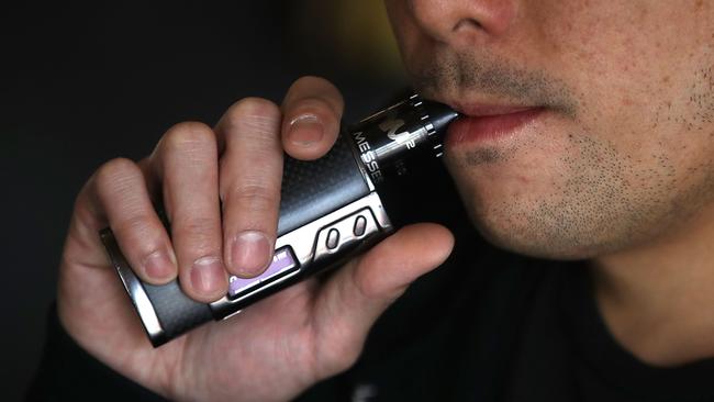 New research showed vaping could be a gateway to smoking, with three in five Australian young adults who currently used e-cigarettes likely to start smoking regular cigarettes in the next six months. Picture: AFP