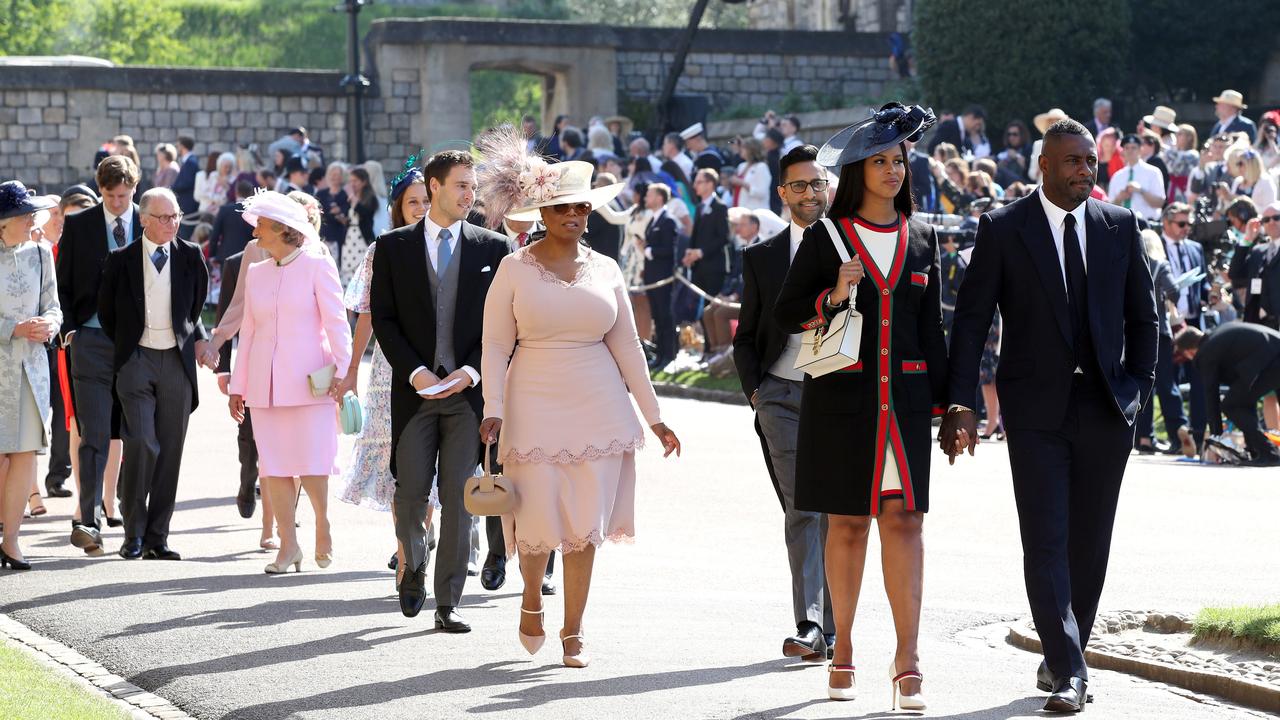 Elba arrives for Harry and Meghan’s 2018 wedding. Picture: Chris Radburn/AFP