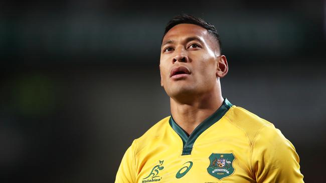 Israel Folau won’t be lining up for the Wallabies at this year’s World Cup — but he’s not the only Waratahs on the chopping block. Picture: Getty