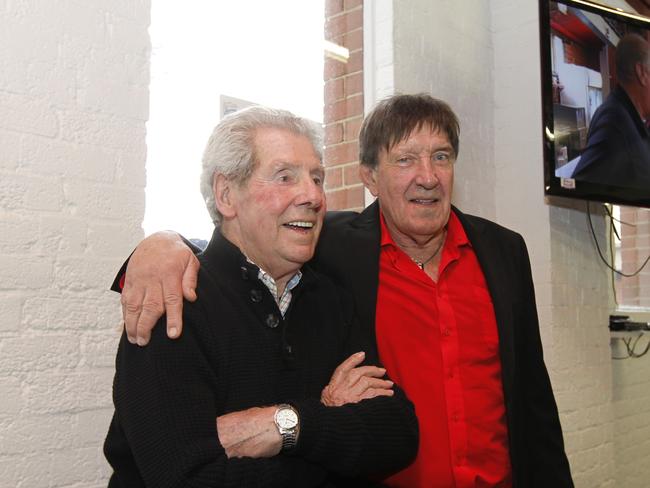 Fred Cook and Bob Bonnett at Cook’s book launch in 2014.