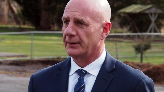 Tasmanian Premier Peter Gutwein speaks to the media.