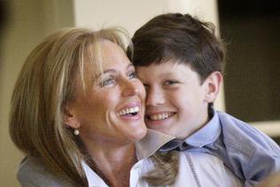 Julia Ross of Julia Ross Personnel, pictured with her son James in 2000, was pregnant when she set up her recruitment agency 22 years ago. Picture: Mark Williams