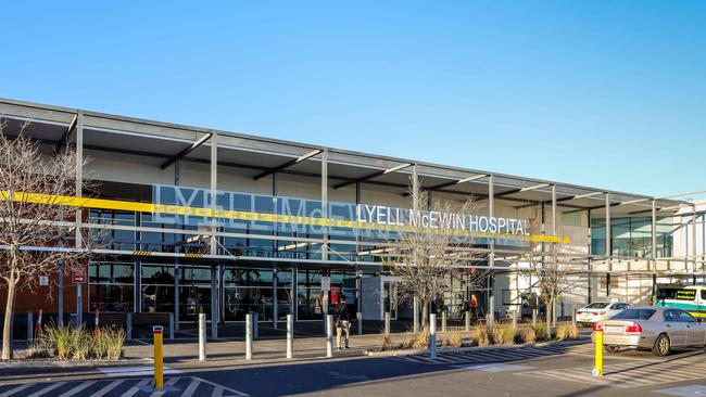 The extension will be built to the right of the existing entrance to the Lyell McEwin Hospital emergency department. Picture: Russell Millard/AAP