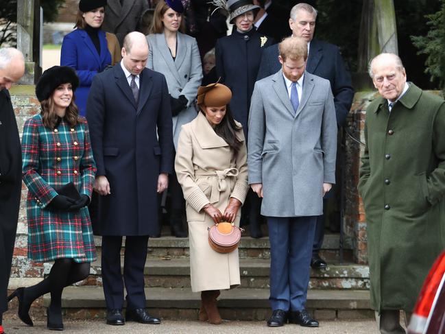 Princesses Beatrice and Eugenie (top left) are reportedly among the few royals in contact with Prince Harry and Meghan Markle. Picture: Getty Images