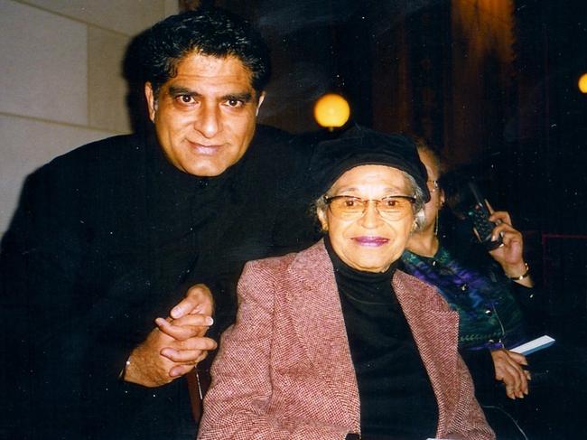 New Age guru Deepak Chopra with American civil rights pioneer Rosa Parks. Picture: Supplied/Deepak Chopra