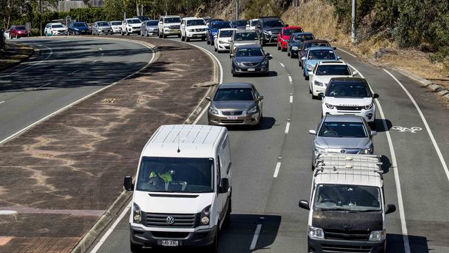 Traffic along the Smith Street motorway, also a traffic hotspot. Picture: Jerad Williams