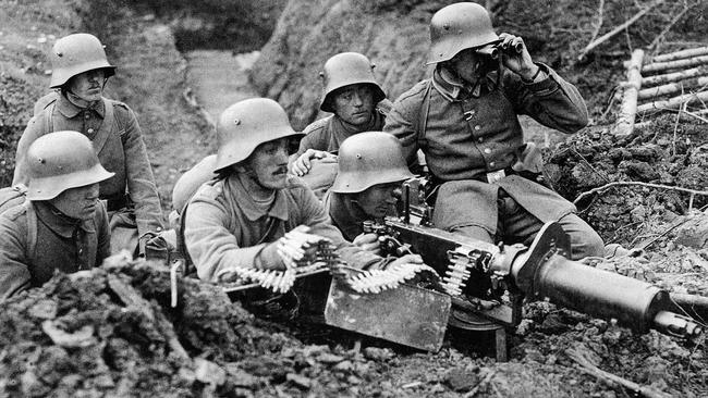 ‘All hell broke loose’ … German machine-gunners took a devastating toll on Allied attacks in WWI. It is estimated the British, Australians and Canadians suffered around 22,000 casualties (a third of them killed) from August 8-12, the French around 24,000.