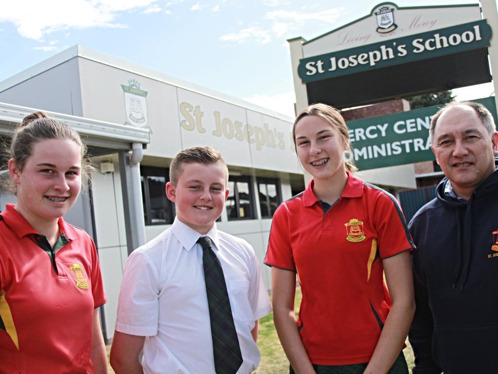 St Joseph's principal Andrew Kendall (right) with students (Photo: file)