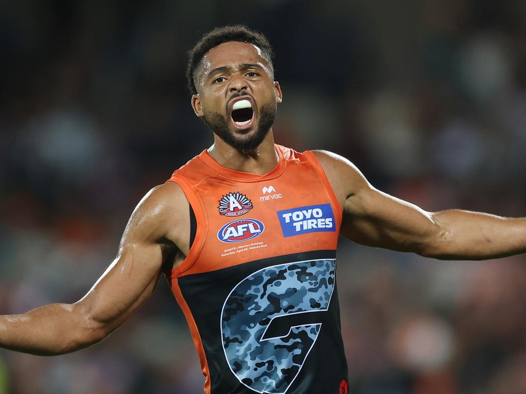 Despite the best efforts of Connor Idun and his fellow defenders, GWS Gaints’ form is on the slide.