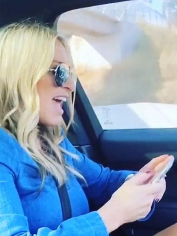 Sam Burgess films his wife Phoebe while driving and posts it to Instagram