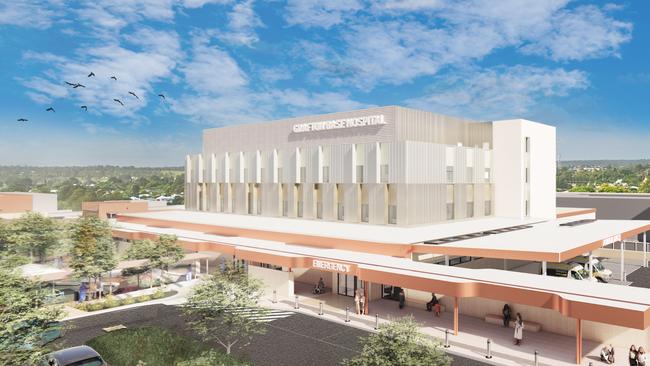 The proposed acute services building in the Grafton Base Hospital redevelopment. (Artist’s impression).