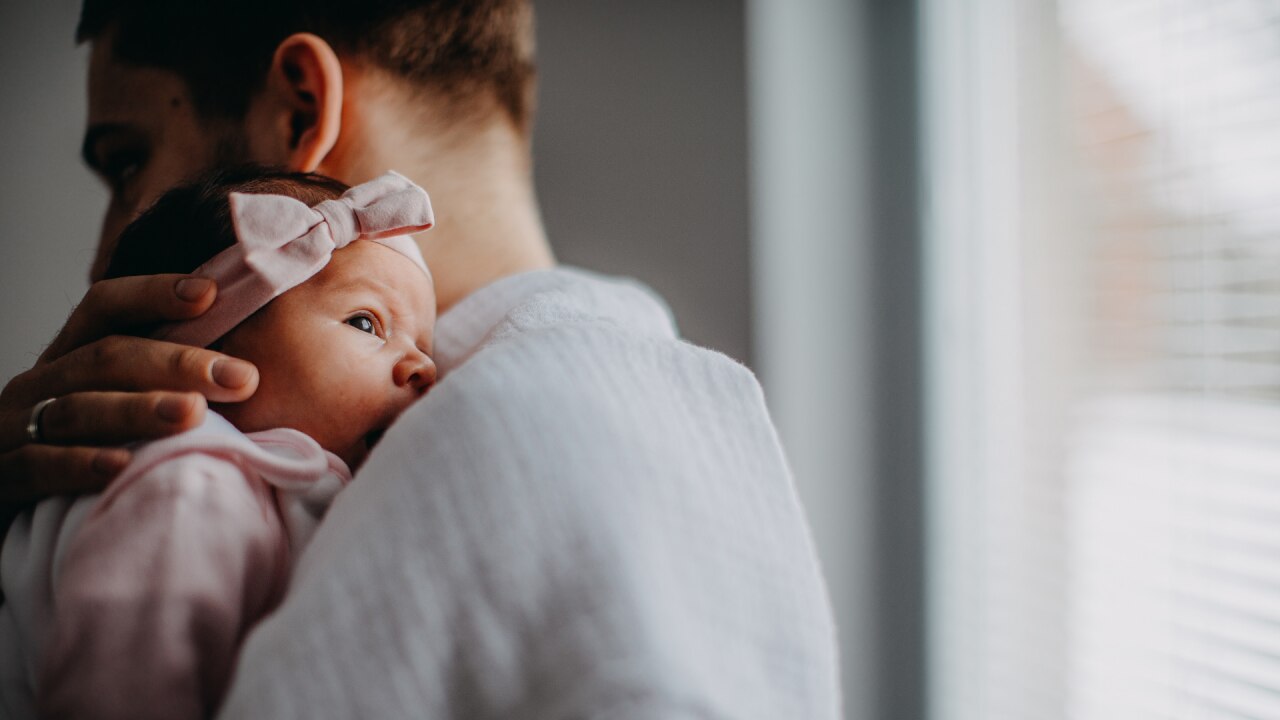 There are many misconceptions around men experiencing perinatal depression. Image: Getty