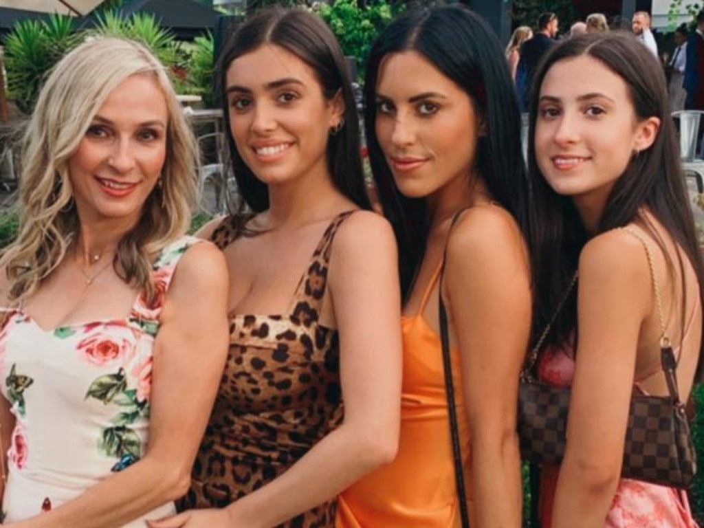 (From left) Alexandra Censori with Bianca, Alyssia and Angelina Censori at a family wedding in early 2020. Source: Instagram