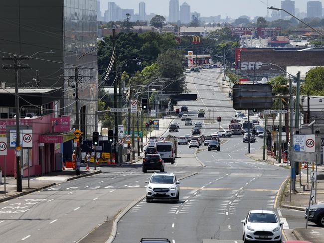 DAILY TELEGRAPH 5TH FEBRUARY 2025Pictured is Parramatta Road at Burwood.Burwood Mayor John Faker is supporting redevelopment of Parramatta road with high density dwellings and lights rail/bus transit system down the middle of the street.Picture: Richard Dobson