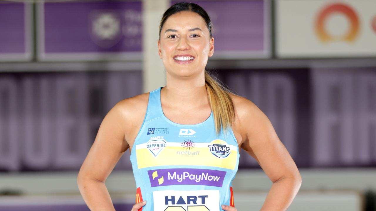 The Titans currently compete in Netball Queensland’s Sapphire Series, led by captain Bryah Gafa. Photo Steve Pohlner