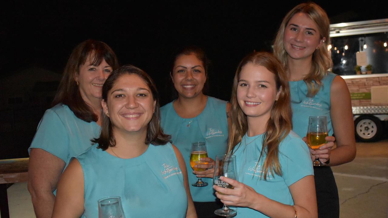 Alison Rosemond, Tash Wheeler, Jade Edney, Alyssa Turner and Bridget Franettovich of Tourism Whitsundays at Ballistic Whitsundays' VIP launch. Picture: Kirra Grimes.