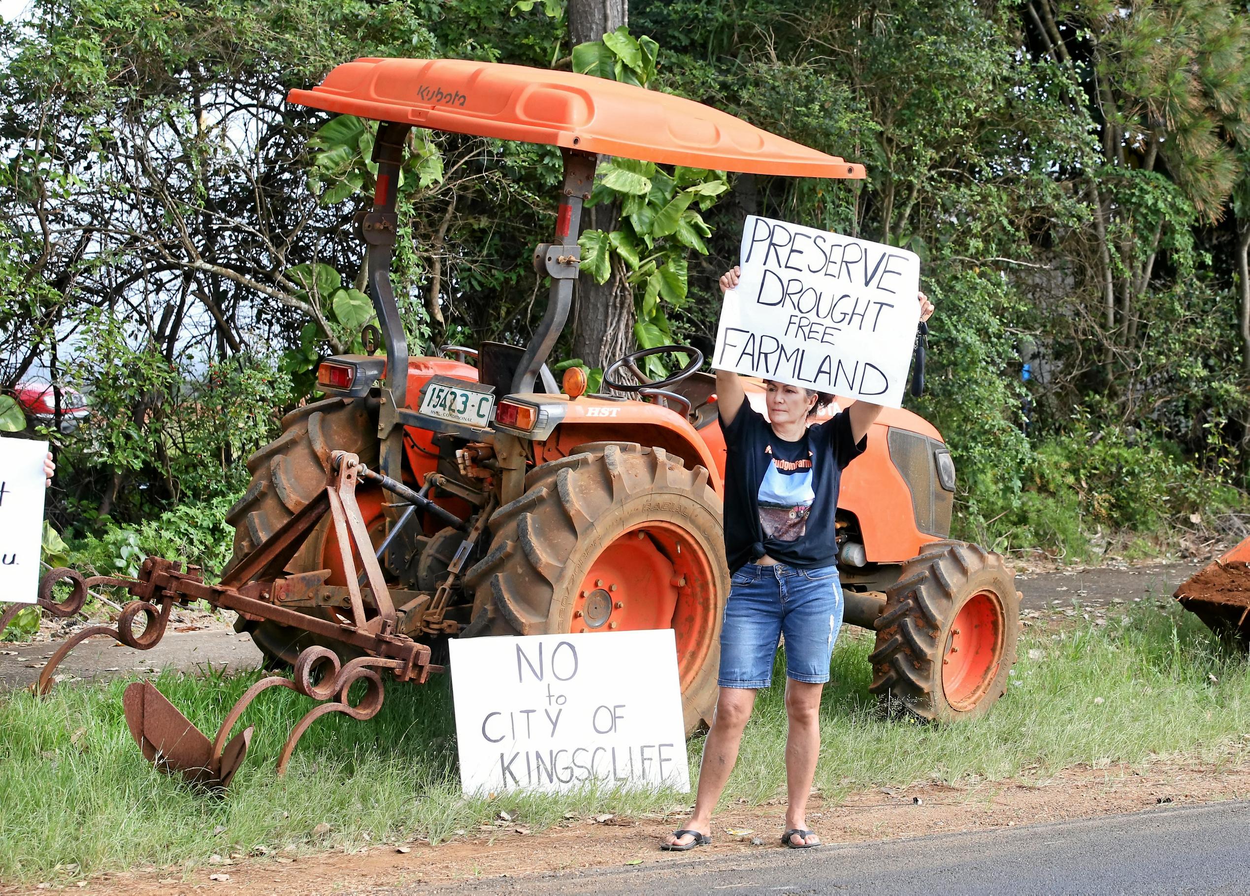 protest outside the site of the new Tweed Valley Hospital at Cudgen. Photo Scott Powick. Picture: Scott Powick