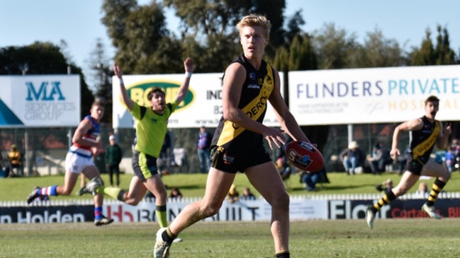 Former Glenelg player Oscar Lovelock was a standout for SHOC on Saturday. Picture: SANFL