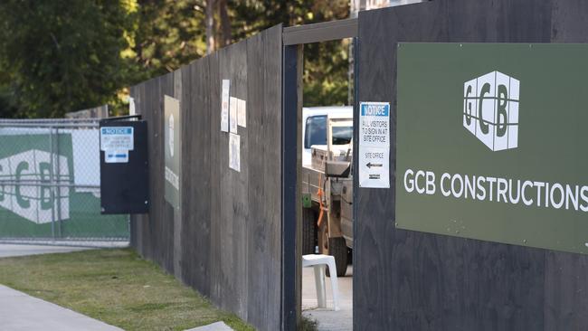 GCB Construction site operating on small staff numbers at Vantage Ashmore on the Gold Coast last week. Picture Glenn Hampson