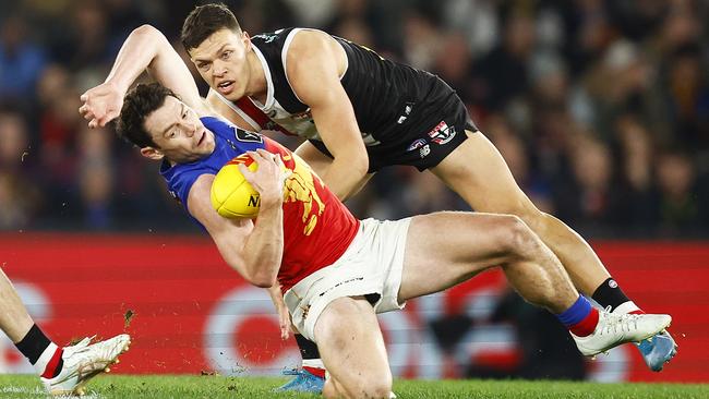 Marcus Windhager became the first player to limit Lachie Neale to fewer than 20 disposals this season. Picture: Getty Images