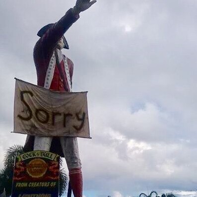 The statue was also targeted by protesters on Australia Day in 2017.