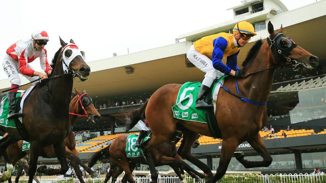 James McDonald may have ridden four winners but Mathew Cahill produced the ride of the day on Eva's Deel. Picture: Getty Images