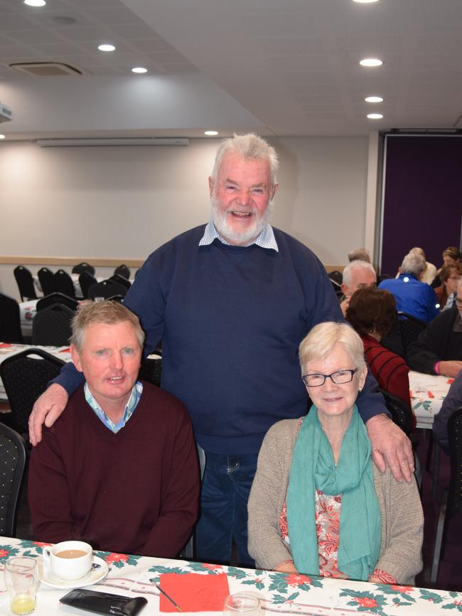 (From left) Patrick Sinnott, and Patrick and Sioban Costigan at the Welcome to Warwick Poetry and Comedy Breakfast for Jumpers and Jazz in July.