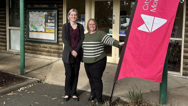 Visitor Services Officer Kristie Pearson (left) and acting Team Leader Visitor Services Tracey Martin at the Umpherston Sinkhole/Balumbul building in Mount Gambier. Picture: Supplied