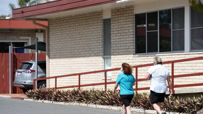 Staff members at Carinity's Karinya Place aged care home at Laidley after a colleague tested positive for COVID-19. Pics Tara Croser.