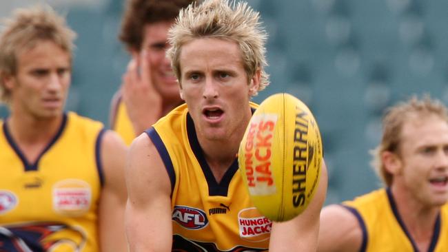 Chad Jones at training during his AFL stint with West Coast.