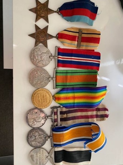 Found War Medals in the Currumbin area by Michelle Chodat, 50, while walking dog Koda at Winders Park. Supplied