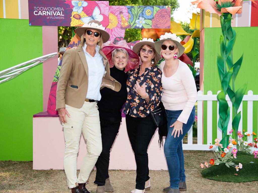 Sunshine Coast visitors (from left) Janey Mac, Wendy Beaulieu, Melli Van and Sandra Cooke at the Toowoomba Carnival of Flowers Festival of Food and Wine, Sunday, September 15, 2024. Picture: Bev Lacey